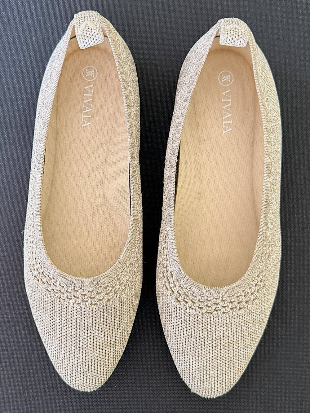 VIVAIA Tamia Open Woven Edge Almond Toe Flat Shoes Size 7
